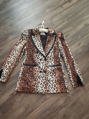 Valentina SHAH Leopard Print Blazer Jacket - Brown & Cream